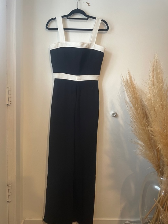 Amanda Uprichard Pants - Amanda Uprichard Black and White Strap Jumpsuit Size M